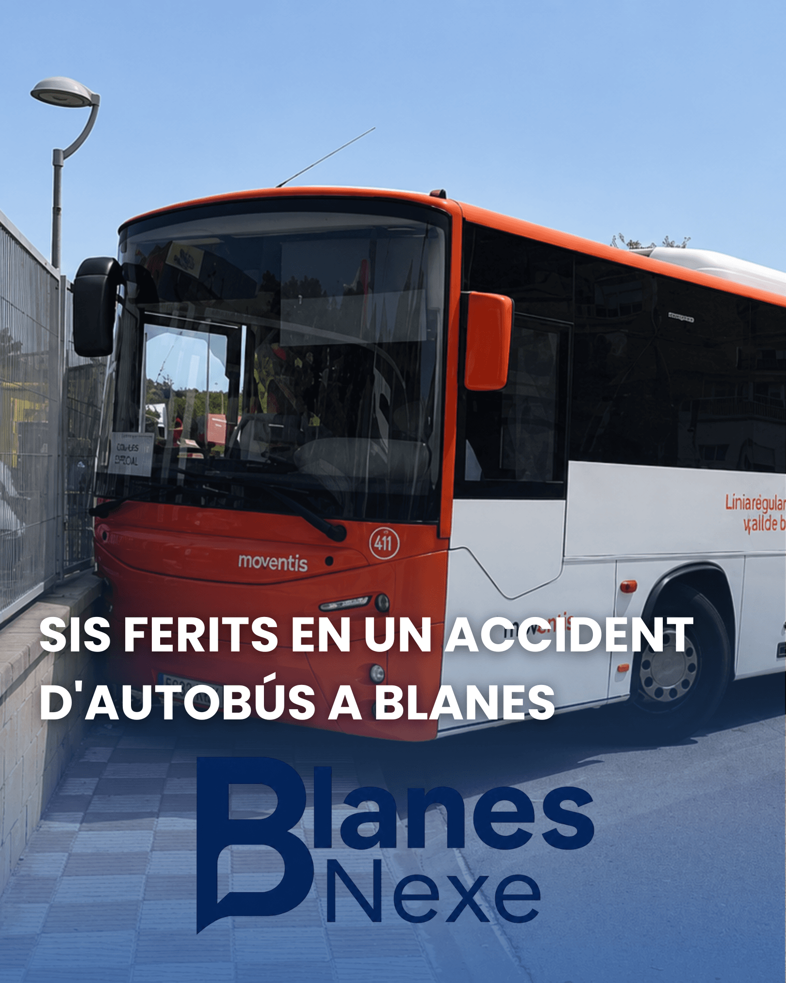 Sis ferits en un accident d'autobús a l'entrada de Blanes
