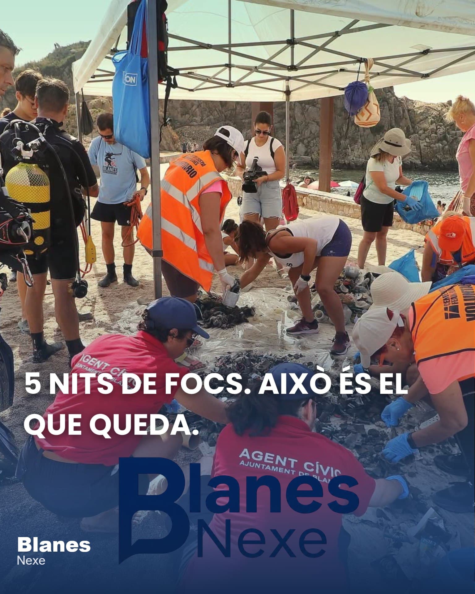 Submarinistes i voluntaris tornen a Sa Palomera per rescatar el fons marí dels focs