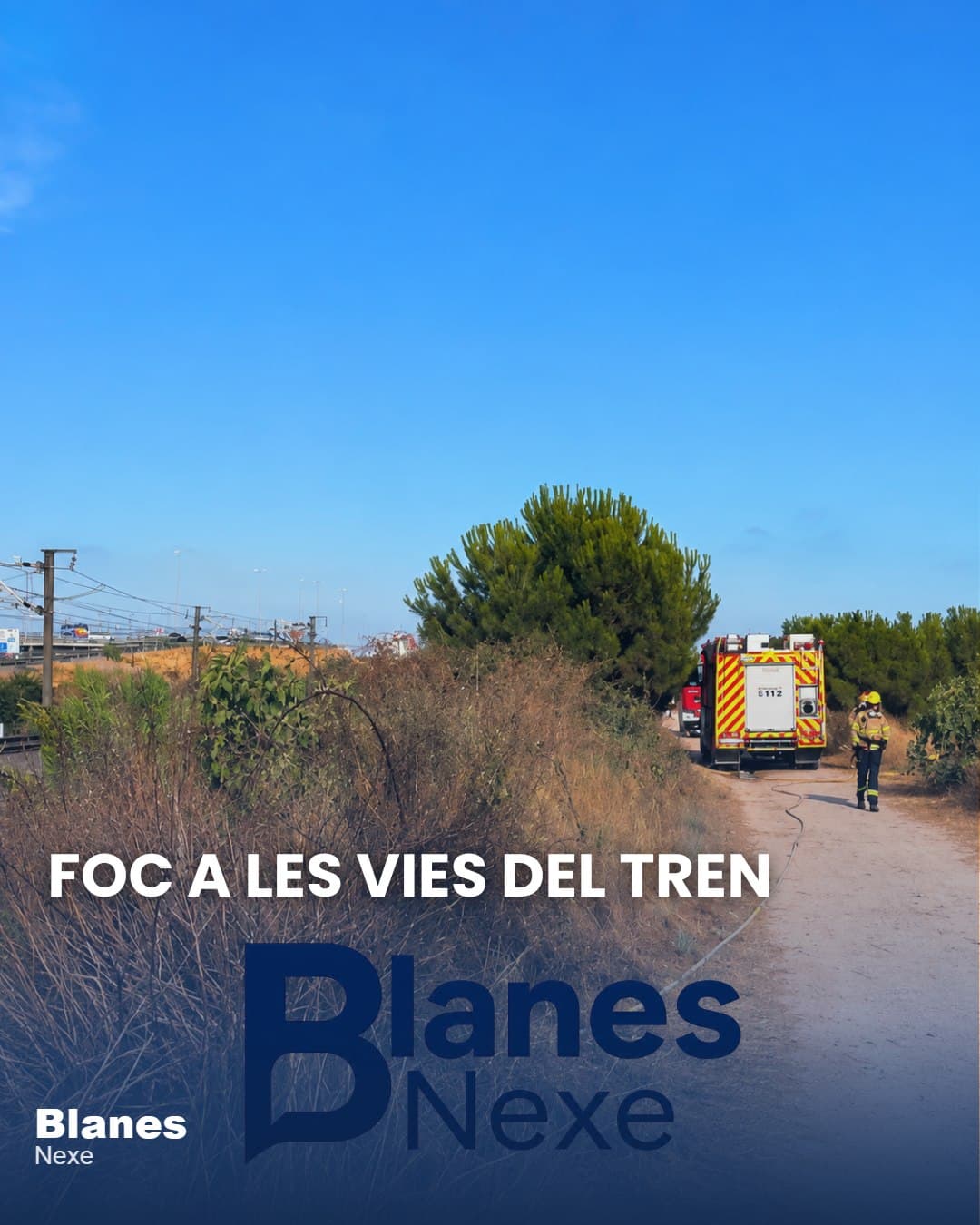 Un incendi de canyes entre Blanes i Malgrat atura durant dues hores els trens de la R1
