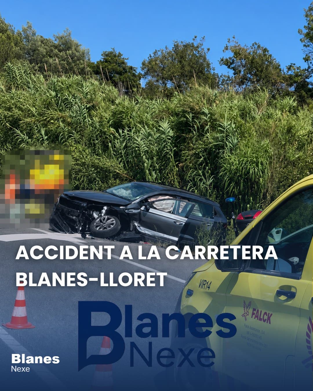 Tallada la carretera de Blanes a Lloret (GI-682) per un accident de trànsit